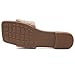 Shoe Land Women’s Flat Sandals – Quilted One-Band Fashion Slides with Square Open Toe & Comfort Footbed | Dressy Casual Slip-On Sandals for Summer, Travel & Daily Wear, Nude, Size 11.0, Anisha