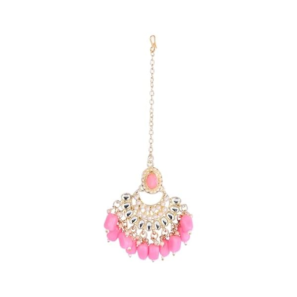 Amoura Jewellery Set For Women - Adjustable Choker, Earrings, and Mang Tika for Women - Perfect for Wedding, Anniversary | Pearl Necklace Set For Women - Image 4