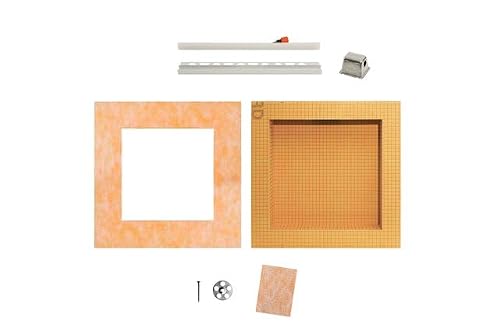 Schluter Kerdi-Board-SNLT Shower Niche with Integrated LIPROTEC LED Lighting - Vertical Installation - 12" Width, 12" Height, 3-1/2" Depth, Warm White LED - KB12SNLT1WWF