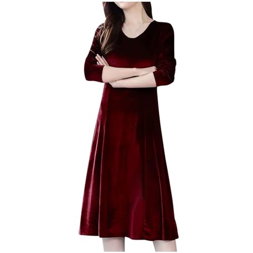Robe de cocktail velours mi-longue stretch qui sublime la silhouette en hiver