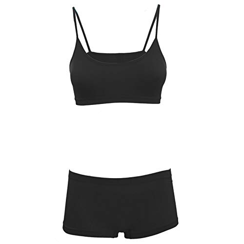 Toocool - Completo Intimo Bambina Danza Microfibra Brassiere Reggiseno Pantaloncini TZ078 [12-14,Nero]