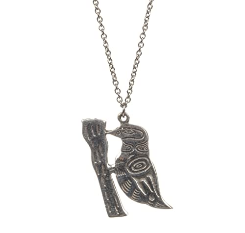 Shag Wear Women's Genuine Pewter Spirit Totems Birthday Animal Pendant Necklace with Stainless Steel Chain, The Wood Pecker
