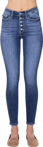 Judy Blue Women's High-Rise 5-Button Fly Skinny Jeans 82319 (Medium Blue,11)2