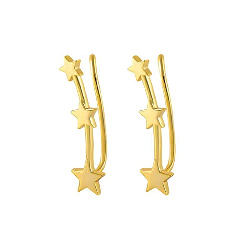 Boucles d'oreilles argent femme trio d'étoiles anti-allergie pour peaux sensibles