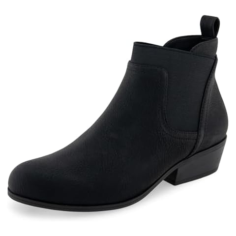 Aerosoles Women's Caddie Ankle Boot, Black Grainy Faux Leather, 7.5 Cover