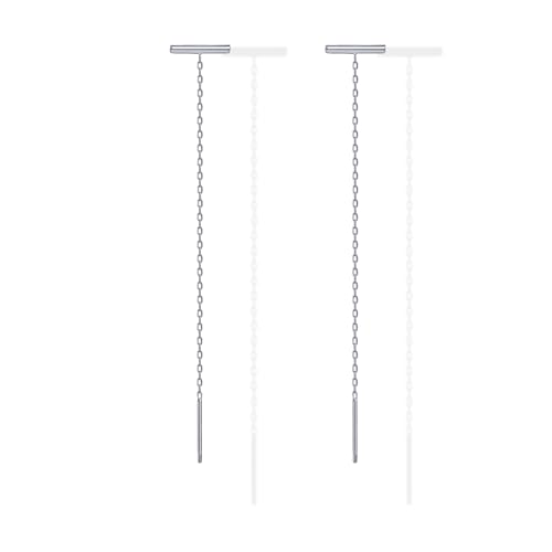 Image of PAVOI 14K Gold Plated Threader Earrings for Women, Statement Chain Earrings
