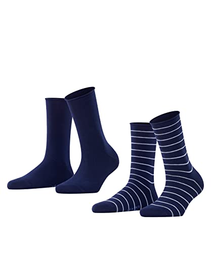 FALKE Women Happy Stripe 2-Pack Cotton Socks