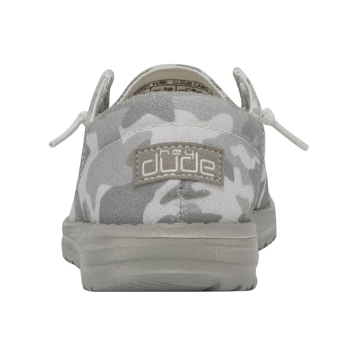 Image of HEYDUDE Women's Wendy Funk Cloud Camo Size 9 | Women's Shoes | Women's Lace Up Loafers | Comfortable & Light-Weight