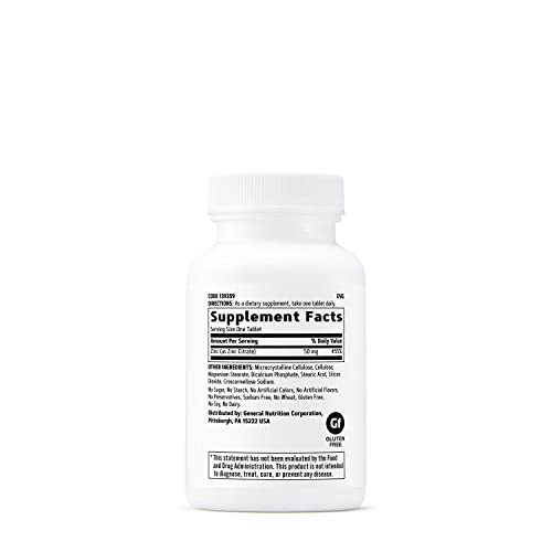 Gnc Zinc Tablets 50Mg - 90 Tablets #TOP1