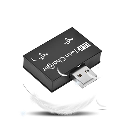 Hub USB 2 Ports, Kit de Convertisseur USB 2.0 Mâle vers USB 2 Ports, Adaptateur Répartiteur de Chargeur Double Portable pour Ordinateur Portable et Autre Appareil avec Port USB, Noir(Noir) Cover