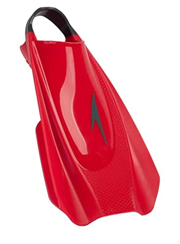 Speedo Fury Training Fin for Swimming Palmes d'entraînement Mixte Adulte, Lava Rouge/Chill Bleu/Gris, 3-4 – vue 2