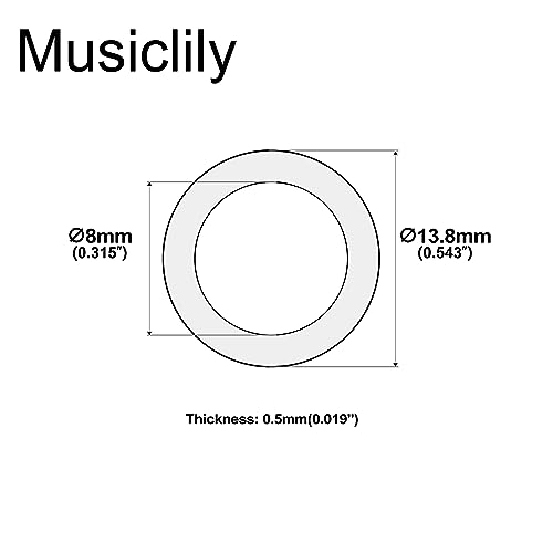 Musiclily Basic M8 Pots Mounting Flat Washers for Metric Guitar Bass Potentiometers (Set of 10), M8 Washer - Image 2
