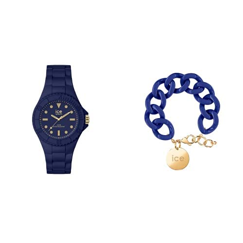 Montre Bleue Femme Ice-Watch Generation 019892 et Bracelet Or Style Moderne