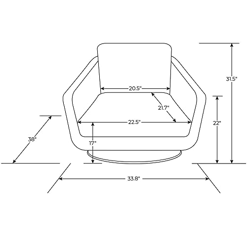 Zuri Furniture Modern Armondo Swivel Armchair In Black Microfiber And Genuine Leather #TOP1