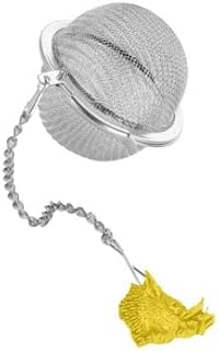A69 Devil Pig Gold chrome 2inch Tea Ball Mesh Infuser Stainless Strainer