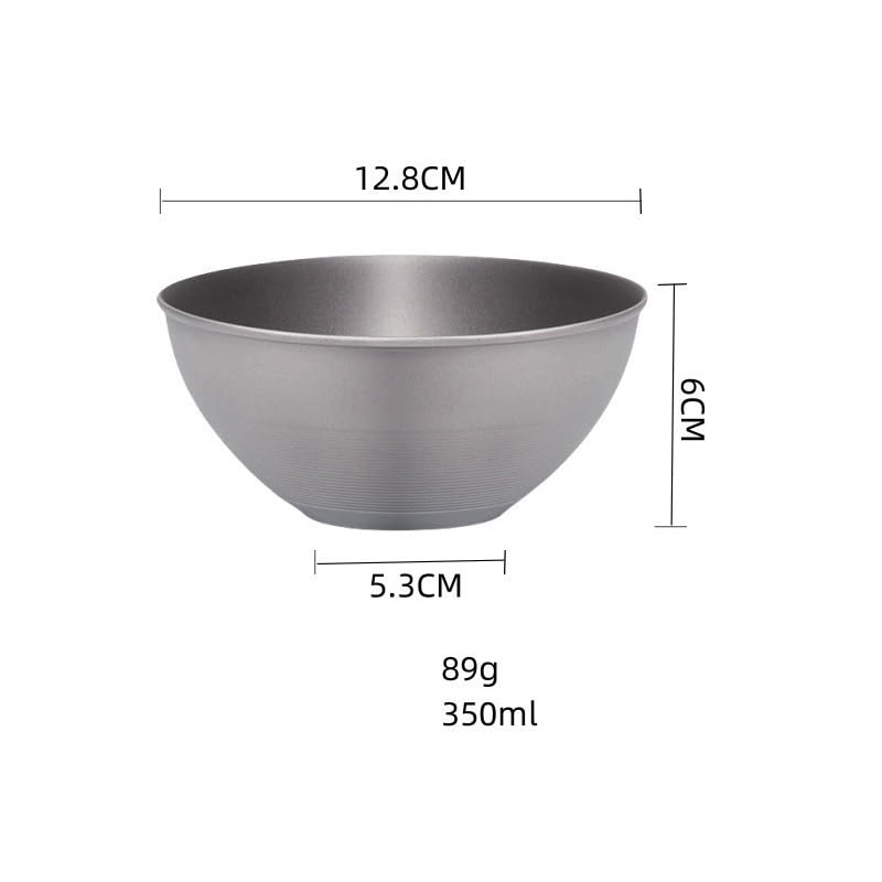 Echeson 1PC Pure Titanium Double-Layer Bowl 350ML, Lightweight Portable Tableware Suitable for Home Or Outdoor Camping