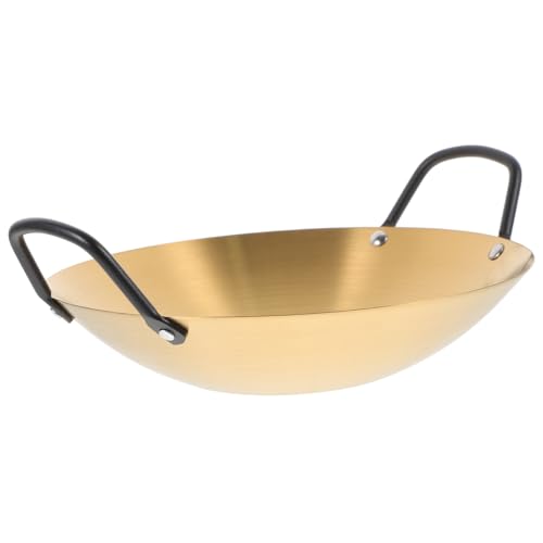 Wok pequeño de acero inoxidable antiadherente con asas dobles miniatura 1