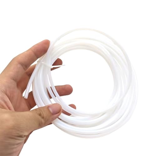 ELILANEY PTFE �`���[�u �e�t���� 1.75 �~�����[�g�� 3.0 �~�����[�g���z�b�g�G���h���o�@ 3D �v�����^���i �Ȃ��A���\(White,2 meter ID 4mm OD 6mm)