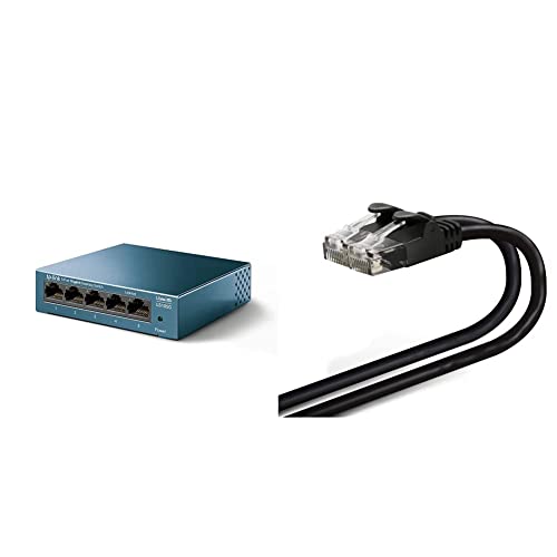 yZbgzTP-Link 5|[g XCb`Onu MKrbg ➑ ݒsv Ct^Cۏ LS105G & GR LANP[u CAT6 1m ܐ܂h~RlN^ cat6 炩 ubN LD-GPY/BK1