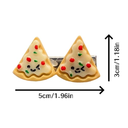Clips para cabello diseño pizza 3 piezas miniatura 2