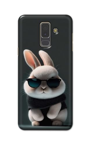 Image of PRINTFIDAA Printed Hard Back Cover Case for Samsung Galaxy A6 Plus | A6+ | Samsung Galaxy J8 Back Cover (Cool Baby Rabbit) -112