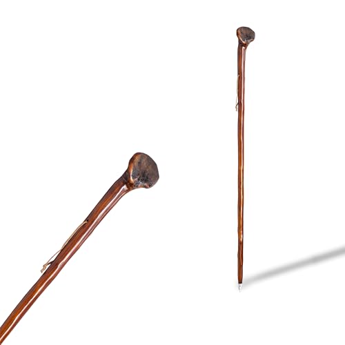 S&B - Bordo da pellegrinaggio per escursioni in montagna, in legno di castagno scuro, 140 cm, taglia...