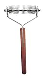 Mars Coat King Double Wide Dematting Undercoat Grooming Rake Stripper Tool for Dogs and Cats, Stainless Steel with Wooden Handle, Made in Germany, 23-Blade