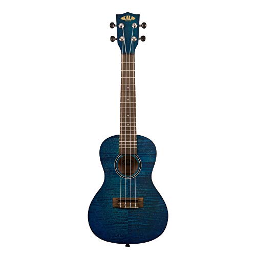 Kala KA-CEMB Acajou exotique bleu (+ housse) – Ukulele Concert - Les Beatles, Paul McCartney, John Lennon, RIngo Starr, George Harrison Kala KA-CEMB Acajou exotique bleu (+ housse) - Ukulele Concert