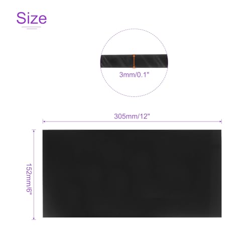 Image of DMiotech 2 Pack 6 x 12 x 0.1 Inch Plastic UHMW Sheets, Ultra High Molecular Weight Polyethylene, Opaque Black Polyethylene Board for Automotive, Chemical, Manufacturing, DIY Home Kitchen