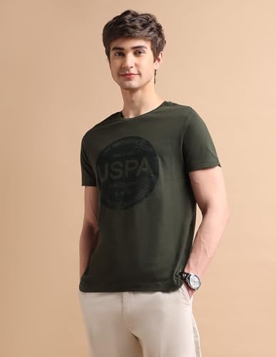 Image of U.S. Polo ASSN. Brand Printed Cotton T-Shirts for Men - Breathable & Comfortable, Half Sleeves Mens Casual T Shirts