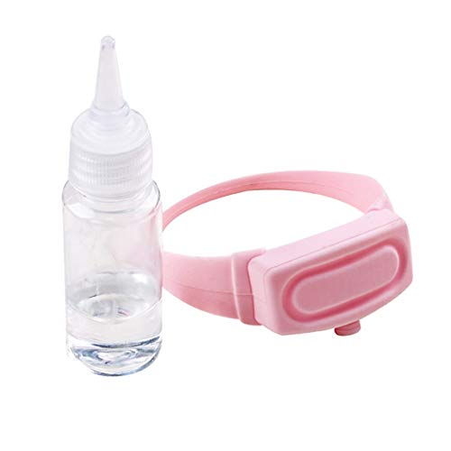 aliveGOT Adult Kids Wristband Hand Sanitizer Dispenser,Portable Hand Sanitizer Dispenser Handwash Gel,Squeeze Silicone Bracelet Wristband for Travel, Sport, Outdoor (Pink)