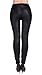 Lotsyle Women's Faux Leather Shiny Sequins Party Footless Leggings Pants