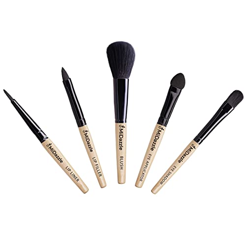 Midazzle Premium Wooden Pack of 5 Mini Brush Set (MIMB00517)
