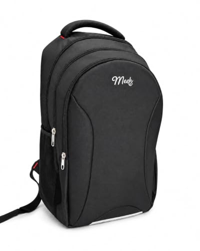 Image of Meek College Bag for Girls Boys Man Women | 15.6 inch Laptop Trendy School Backpack With Raincover Bags for Men Office Use (Black)
