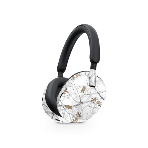 Image of MightySkins Carbon Fiber Skin Compatible with Sony WH-1000XM5 Headphones - Conceal Snow | Protective, Durable Textured Carbon Fiber Finish | Easy to Apply