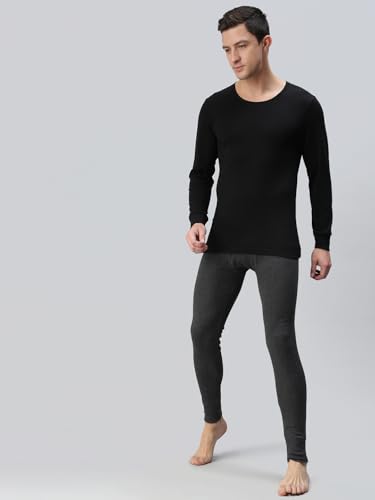 Image of Macroman M-Series Hotmax Full Sleeves U-Neck Thermal Upper for Men with Special Interlock Knit in Cotton Poly Fabric, Advanced Heat Retention & Moisture Control