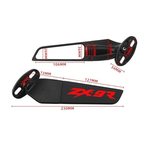 Espejo de Manillar ZX9R anti vibraciones para Kawasaki Ninja ZX900 3