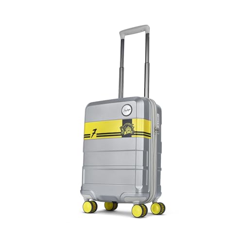 Image of Skybags Whistle Podu Cabin Trolley Bag 55cm | Small | Hard Luggage | Official CSK Edition 8-Wheel Suitcase | TSA Lock with Anti-Theft Zipper | Polycarbonate | 3 Years Warranty - Unisex (Silver)