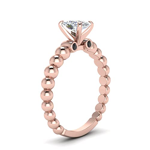 Image of 55Carat Choose Your Gemstone Bead Diamond CZ Engagement Ring Rose Gold Plated Cushion Shape Side Stone Engagement Rings Everyday Jewelry Wedding Jewelry Handmade Gifts for Wife US Size 4 to 12