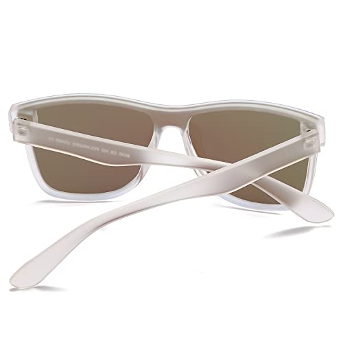 Image of DUBERY Fashion Polarized Sunglasses for Women Men 100% UV Protection Trendy Siamese Lens Shades D8030