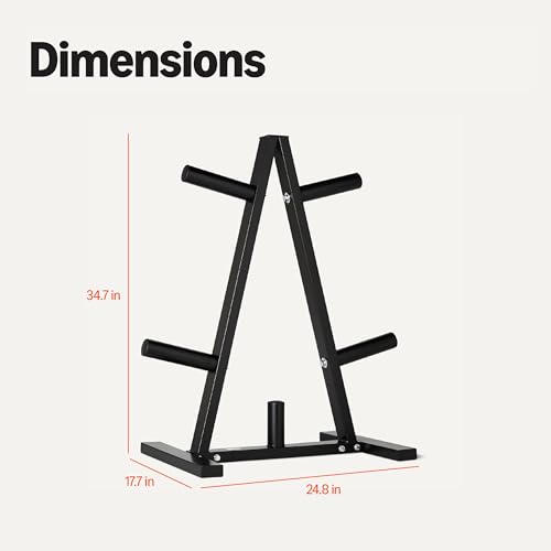 Amazon Basics Olympic 2-inch Weight Plate Tree Rack for Home Gym Storage, Space Saving Organizer - Thumbnail 5