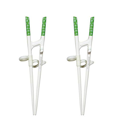 Edison 2-Pairs Adult Chopsticks Practice For Audult Beginner Chopsticks Helper/Trainers (Right hand-Green)