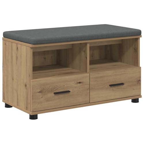 Banc de couloir blanc avec rangement et coussin 80cm - 2