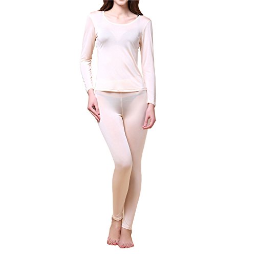 Paradise Silk Pure Silk Knit Women Thermal Long Johns Set