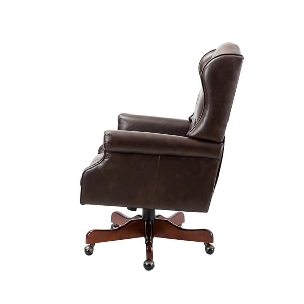 Hulala home maximiliano modern swivel executive chair with tufted back by brown  urban country home decor
