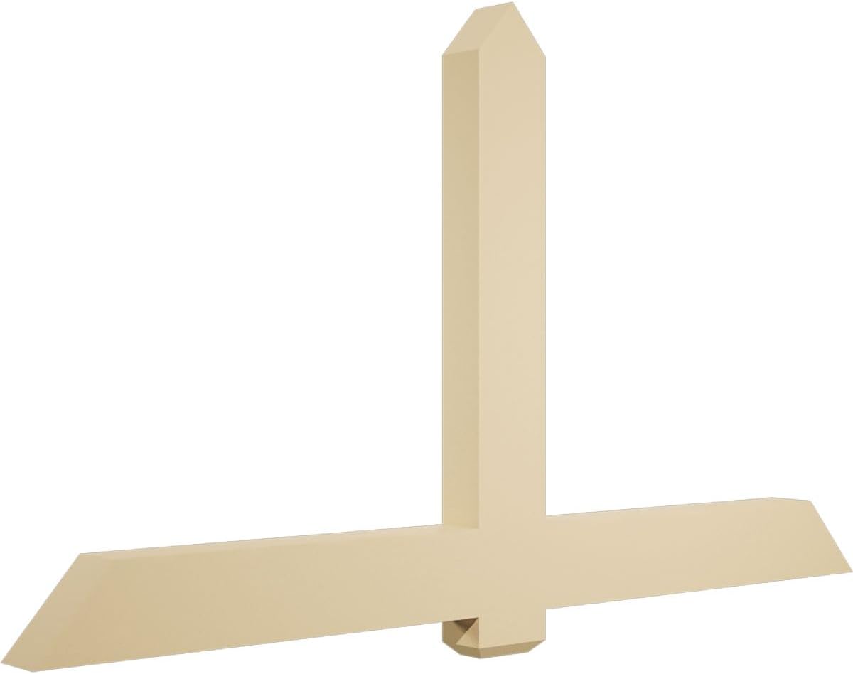 72"W x 42"H x 4"D x 6"F, 14/12 Pitch, Eugene Signature Urethane Gable Bracket, Primed Tan