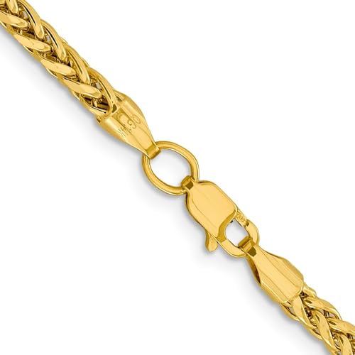 Diamond2Deal 14k Yellow Gold 3.1mm Spiga Wheat Chain Necklace 22" Necklace 10.53g3