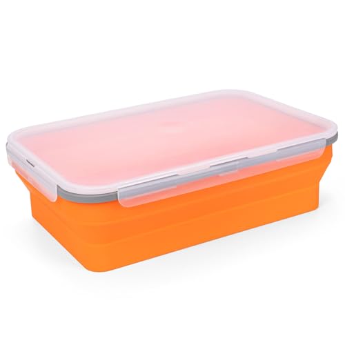 Xl Collapsible Marinating Container,Large-Capacity Grill Accessory Perfect For Bbqs And Parties,Marinade And Brining Prep, Collapsible Silicone Food Storage Containers Set (10L/2.64Gallon),Orange