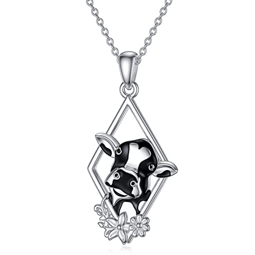 PROESS Collier Vache pour Femme en Argent Sterling 925 Bijoux Vache Cadeaux pour Femmes Filles