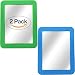 Magnetic Mirror - 2-Pack Locker Mirror Boxgear - 5" x 7"- for School Locker, Bathroom, Household Refrigerator, Locker Accessory, Workshop Toolbox or Office Cabinet, Green and Blue